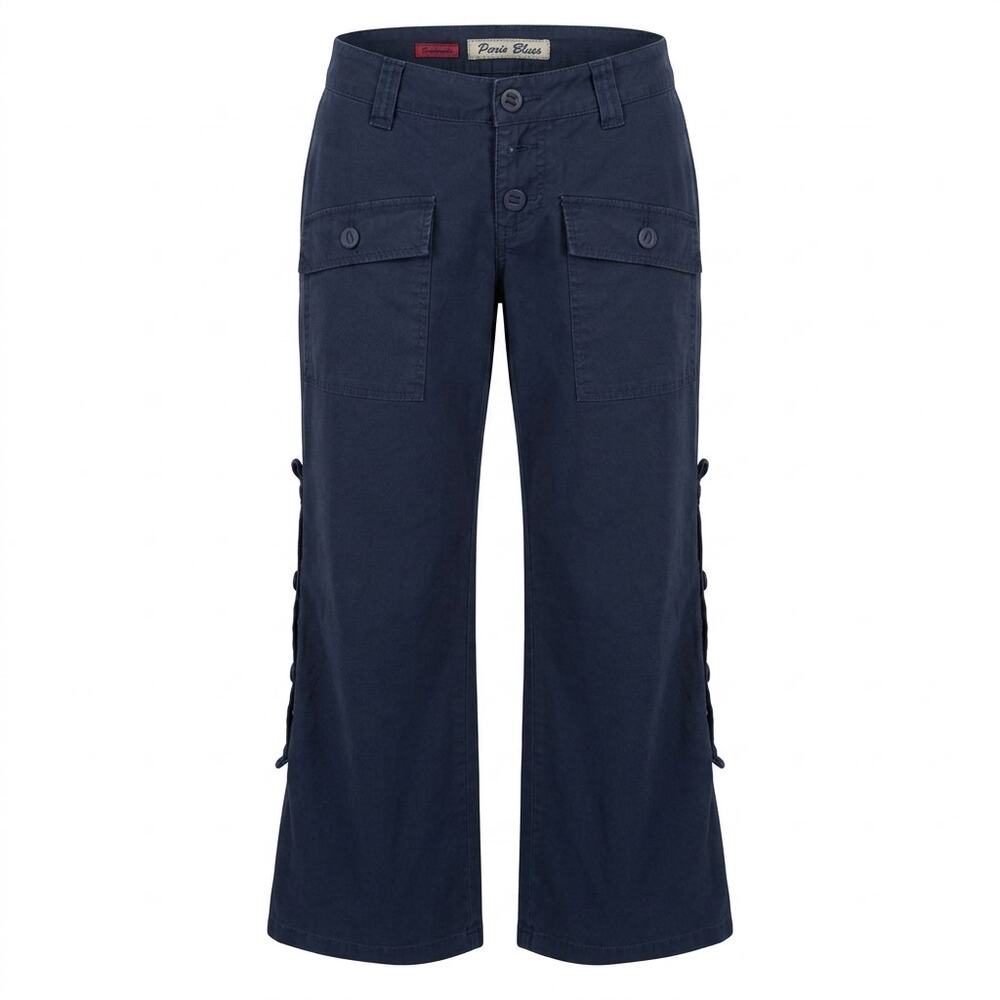 Paris Blues Soulmate Navy Blue Cargo Utility Wide Leg Pants Women Size 1